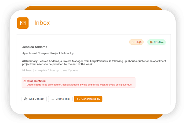 Email integration screen
