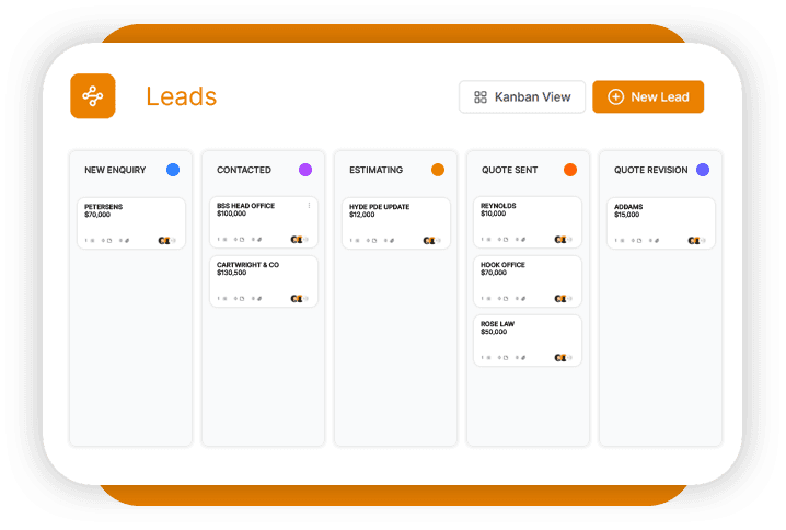 Leads management screen